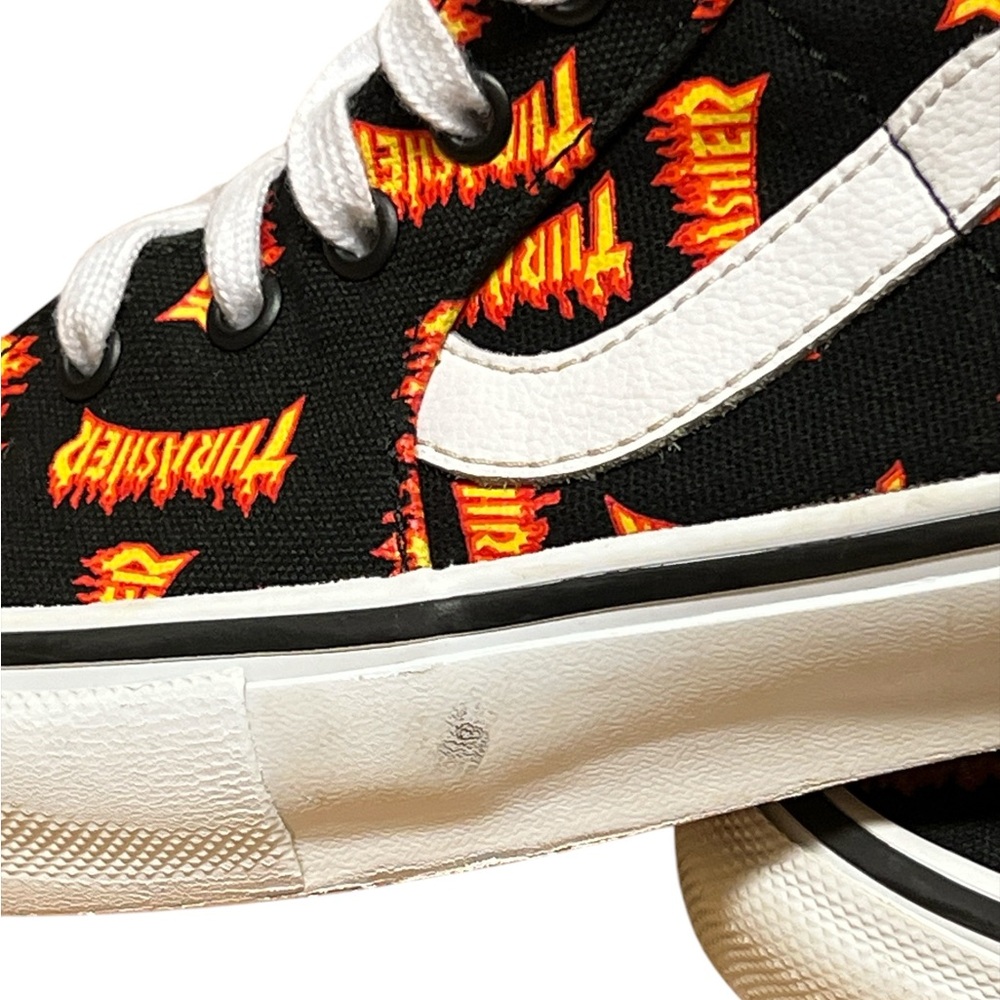 🟡Vans Men’s Thrasher x Skate Sk8-Hi 'Allover Thrasher Logo Shoes Size 11.5 - Picture 9 of 12